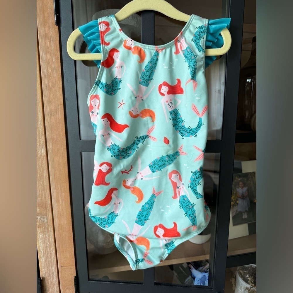 Pepita & Me toddler one piece swimsuit mermaids bow ruffle coralina turquoise - Picture 2 of 6